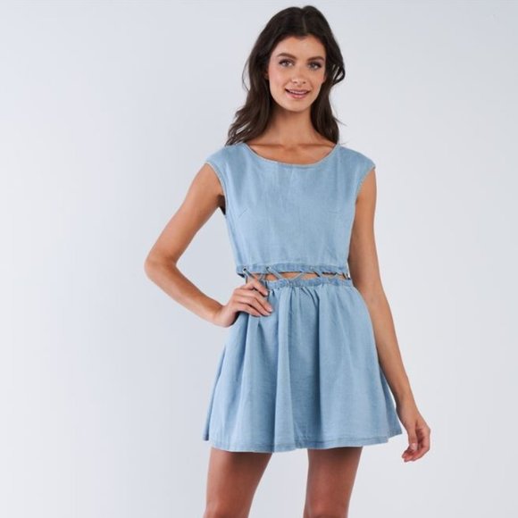Tasha Dresses & Skirts - Casual Women Blue Denim Mini Sun Dress
